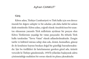Our Secretary-General Dr. Ayhan Cankut's New Book Chapter Has Been Published