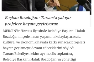 Başkan Bozdoğan: Tarsus\'a Yakışır Projeleri Hayata Geçiriyoruz