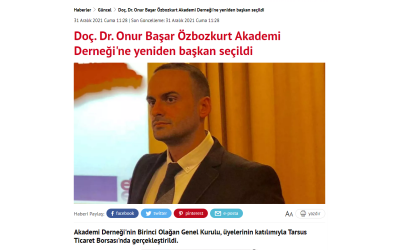 Doç. Dr. Onur Başar Özbozkurt Akademi Derneği\\\\\\\\\\\\\\\\\\\\\\\\\\\\\\\'ne Yeniden Başkan Seçildi