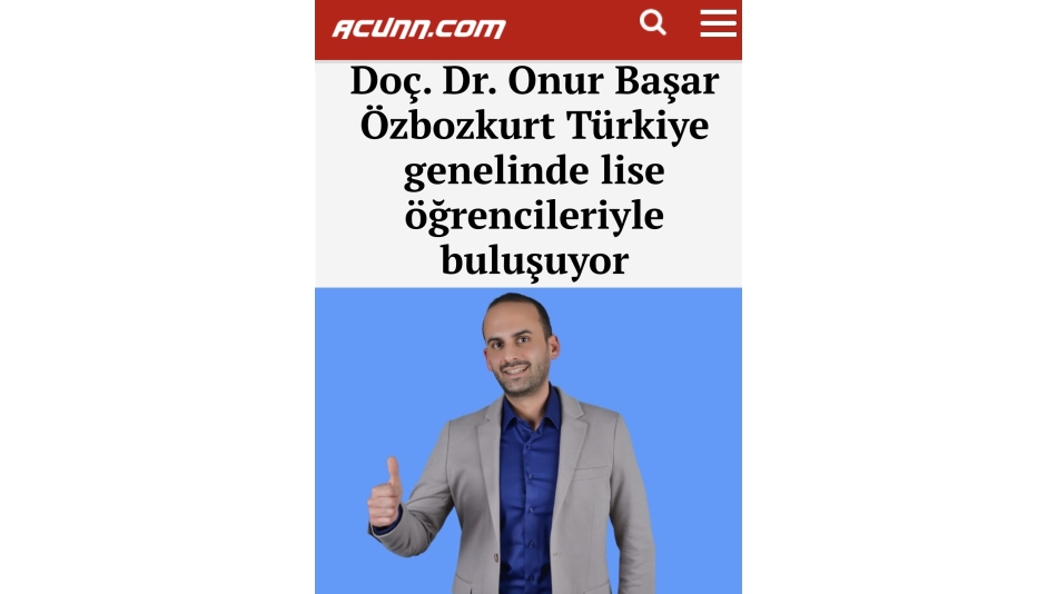 Doç. Dr. Onur Başar Özbozkurt Türkiye Genelinde Lise Öğrencileriyle Buluşuyor