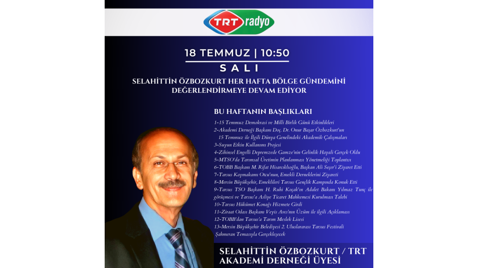 Our Esteemed Member Selahittin Özbozkurt Evaluated the Agenda on TRT