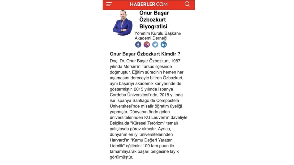 Doç. Dr. Onur Başar Özbozkurt Kimdir?