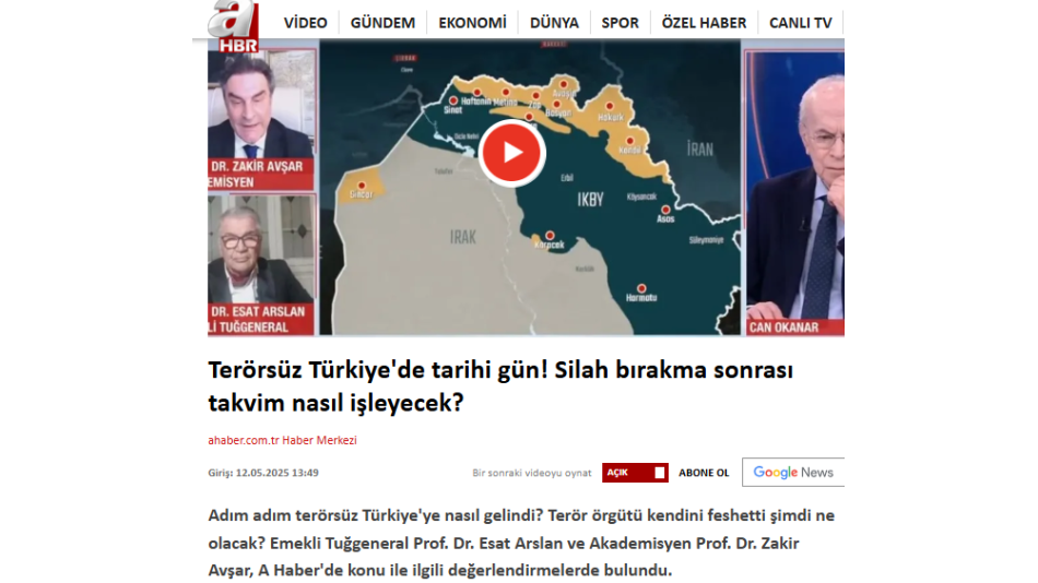Terörsüz Türkiye'de tarihi gün! Silah bırakma sonrası takvim nasıl işleyecek? Detayları Yönetim Kurulu Üyemiz Prof. Dr. Esat Arslan Değerlendirdi