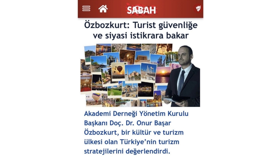 Özbozkurt: Turist Güvenliğe ve Siyasi İstikrara Bakar