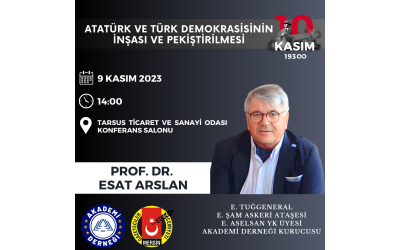 "Atatürk ve Türk Demokrasisinin İnşası ve Pekiştirilmesi" Başlıklı Etkinliğimize Davetlisiniz