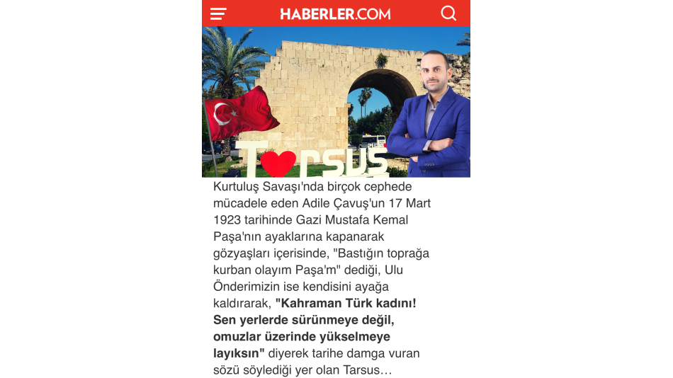 Başkanımız Doç. Dr. Onur Başar Özbozkurt, Tarsus'un Düşman İşgalinden Kurtuluşunun 101. Yıldönümünü Kutladı